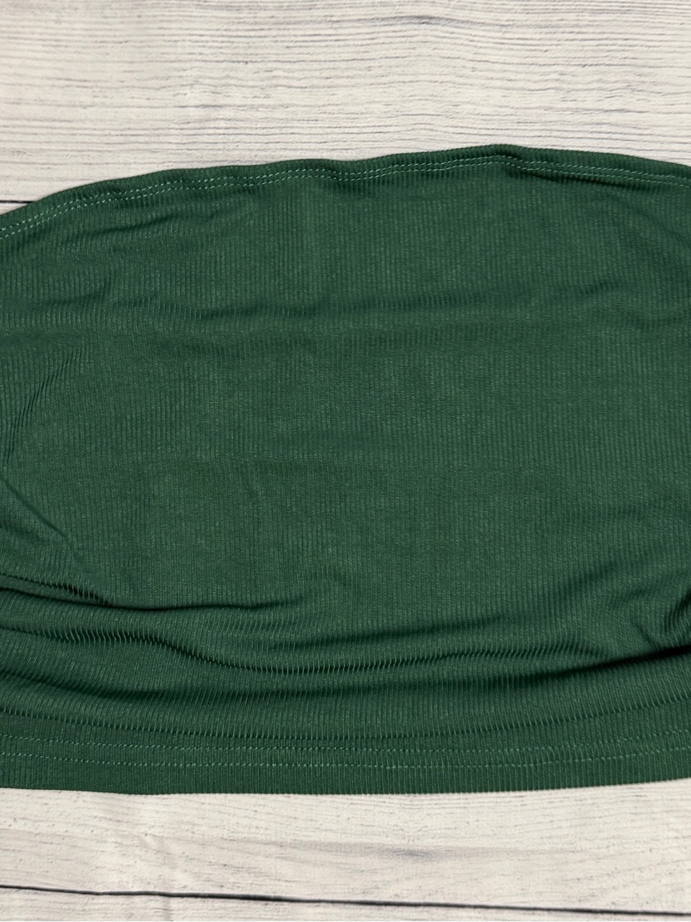 Cider Ribbed Strapless Tube Top in Deep Green